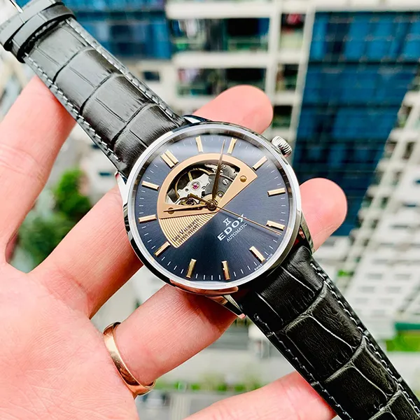 Đồng Hồ Nam Edox Les Vauberts Automatic 85014 3 Gir Màu Xám Đen - Đồng hồ - Vua Hàng Hiệu