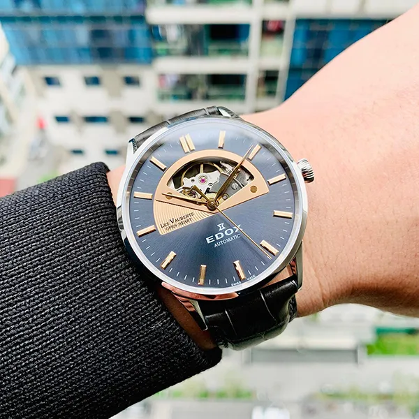 Đồng Hồ Nam Edox Les Vauberts Automatic 85014 3 Gir Màu Xám Đen - Đồng hồ - Vua Hàng Hiệu