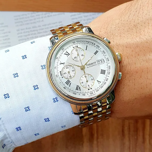 Đồng Hồ Nam Tissot Automatic Bridgeport Chronograph Gent T045.427.22.033.00 Màu Demi (Vàng-Bạc)