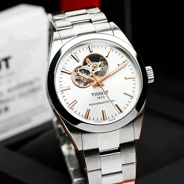 Đồng Hồ Nam Tissot Gentleman Powermatic 80 Open Heart T127.407.11.031.01 Màu Bạc - 1