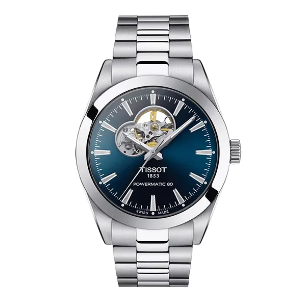 Đồng Hồ Nam Tissot Gentleman Powermatic 80 Open Heart Blue T127.407.11.041.01 Màu Xanh Navy - Đồng hồ - Vua Hàng Hiệu