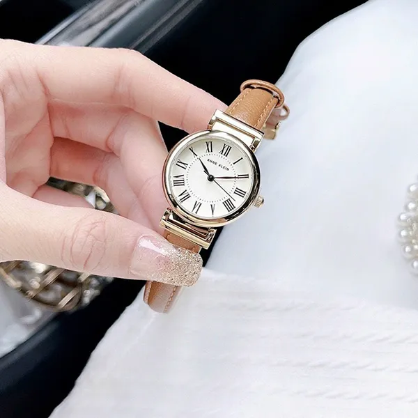 Đồng Hồ Nữ Anne Klein Leather Strap Watch AK/2246CRHY Màu Nâu Vàng - Đồng hồ - Vua Hàng Hiệu