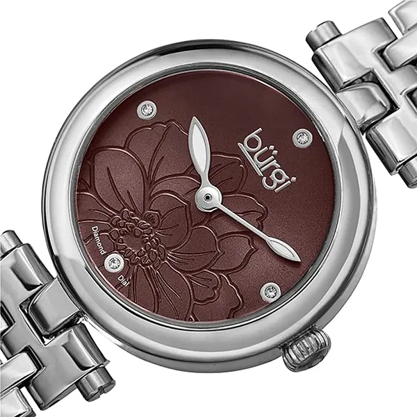 Đồng Hồ Nữ Burgi Analog Display And Stainless Steel Strap BUR223SSBR Màu Nâu Bạc