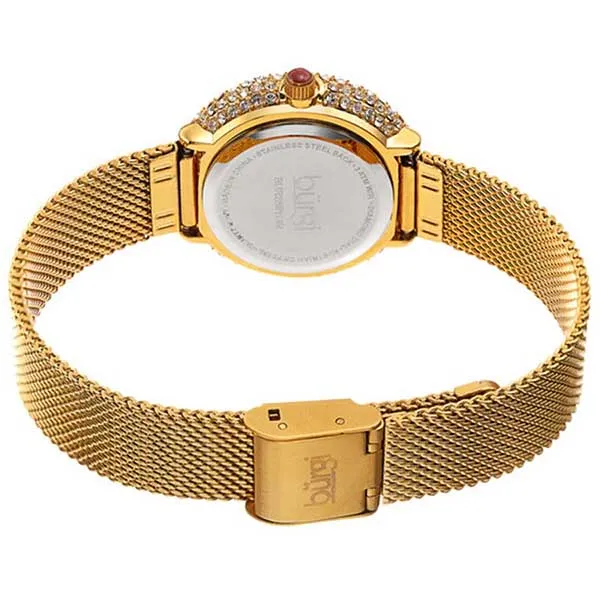 Đồng Hồ Nữ Burgi Analog Swarovski Crystals Gold Tone Mesh BUR259YGR Màu Vàng