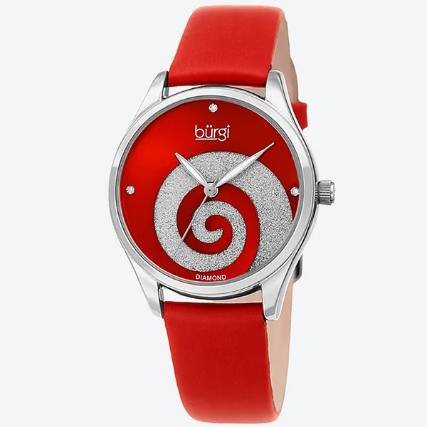 Đồng Hồ Nữ Burgi Analog Swirl Quartz Diamond Red Dial BUR201RD Màu Đỏ - Đồng hồ - Vua Hàng Hiệu