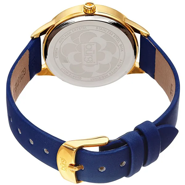Đồng Hồ Nữ Burgi BUR203BU Gold Case On Blue Strap, Flower Dial Màu Xanh Blue - Đồng hồ - Vua Hàng Hiệu