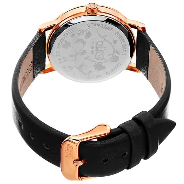 Đồng Hồ Nữ Burgi Casual Watch For Women Analog Leather BUR186BK Màu Đen/Vàng Hồng - Đồng hồ - Vua Hàng Hiệu
