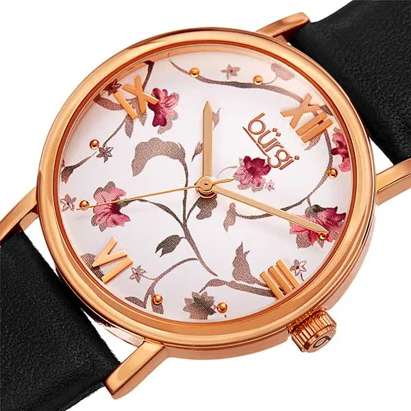 Đồng Hồ Nữ Burgi Casual Watch For Women Analog Leather BUR186BK Màu Đen/Vàng Hồng - Đồng hồ - Vua Hàng Hiệu