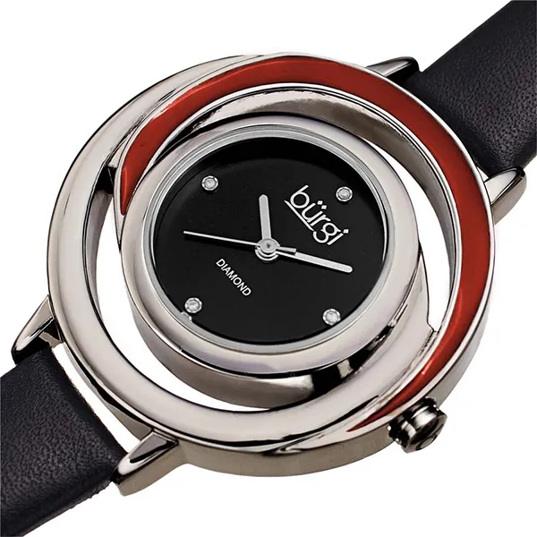 Đồng Hồ Nữ Burgi Diamond Silver Dial Ladies Watch BUR210SSB Màu Đen