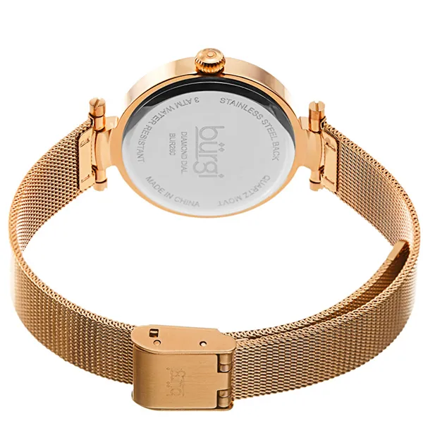 Đồng Hồ Nữ Burgi Flower Marker Quartz Diamond Green Dial Ladies Watch BUR260YGN Màu Vàng Xanh