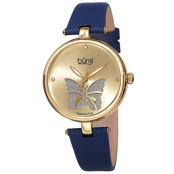 Đồng Hồ Nữ Burgi Pretty Butterfly Quartz Diamond Ladies Watch BUR233YGBU Màu Vàng Xanh - Đồng hồ - Vua Hàng Hiệu