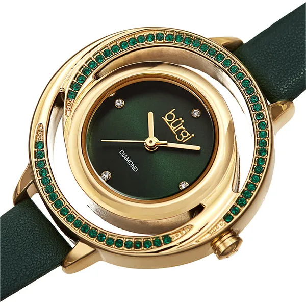 Đồng Hồ Nữ Burgi Quartz Diamond Green Dial Ladies Watch BUR261GN Màu Xanh Green
