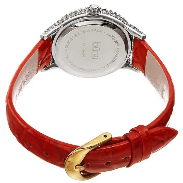 Đồng Hồ Nữ Burgi Quartz Diamond White Dial Ladies Watch BUR249RD Màu Đỏ