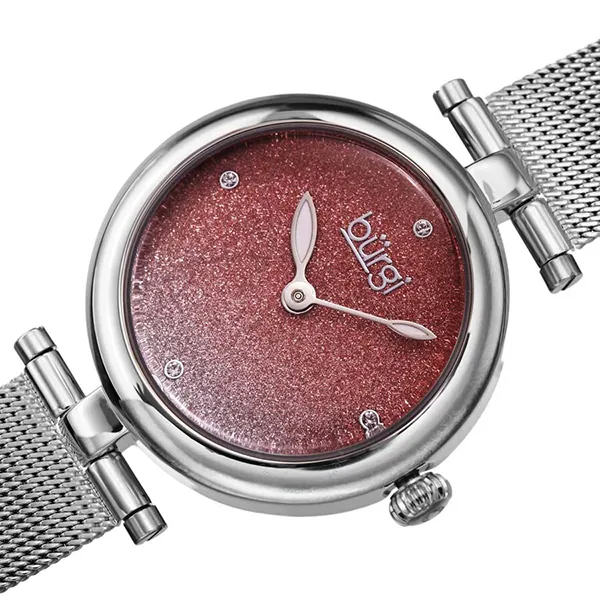 Đồng Hồ Nữ Burgi Silver Pink Dial Stainless Steel Mesh Ladies Watch BUR231SSPK Màu Hồng