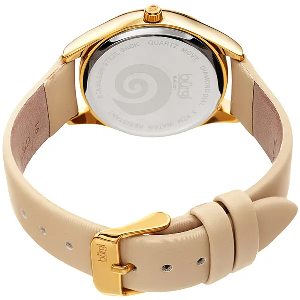 Đồng Hồ Nữ Burgi Swirl Quartz Diamond Silver Dial Ladies Watch BUR201YG Màu Vàng