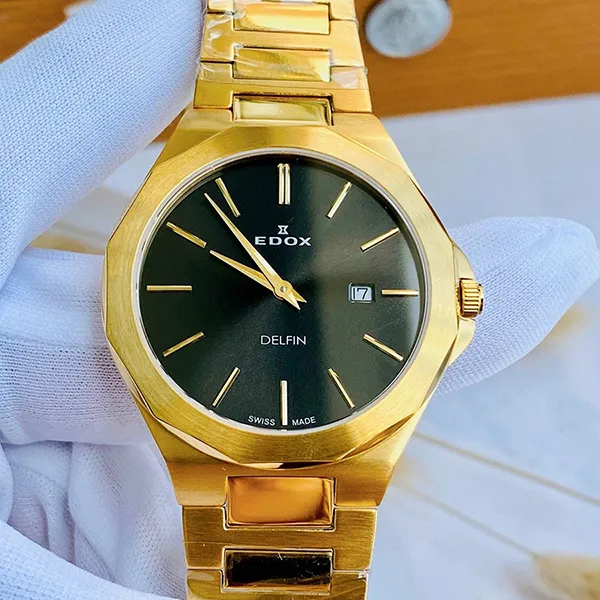 Đồng Hồ Nữ Edox Delfin 71289-37JM-NID Màu Vàng Đen