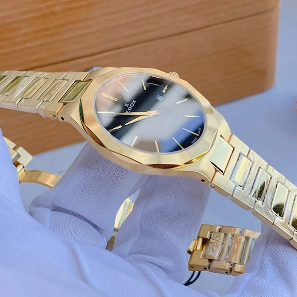 Đồng Hồ Nữ Edox Delfin 71289-37JM-NID Màu Vàng Đen