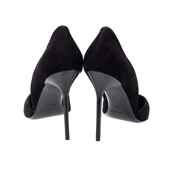 Giày Cao Gót Nữ Burberry Black Suede Leather Virna D'Orsay Pointed Toe Pumps Màu Đen Size 38.5