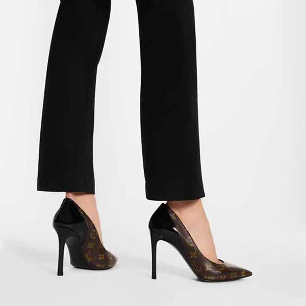 Giày Cao Gót Nữ Louis Vuitton LV Cherie Pump Patent Monogram 1A4W3Z Màu Nâu Đen Size 38 - Giày - Vua Hàng Hiệu