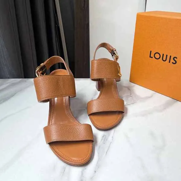 Giày Cao Gót Nữ Louis Vuitton LV Women's Brown Horizon Sandal Màu Nâu Size 38