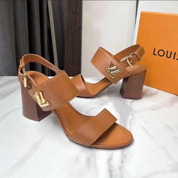 Giày Cao Gót Nữ Louis Vuitton LV Women's Brown Horizon Sandal Màu Nâu Size 38