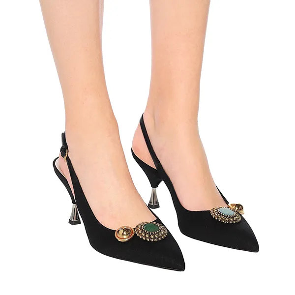 Giày Cao Gót Nữ Miu Miu Embellished Pumps Màu Đen Size 35 - Giày - Vua Hàng Hiệu