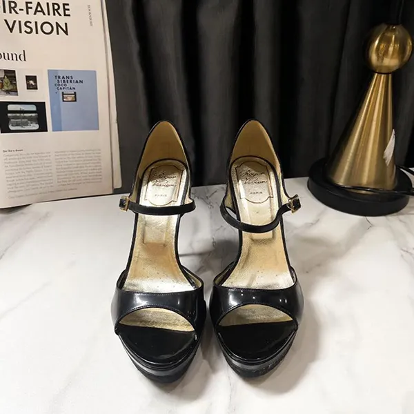 Giày Cao Gót Nữ Roger Vivier Sandal Black Màu Đen Size 36 - Giày - Vua Hàng Hiệu