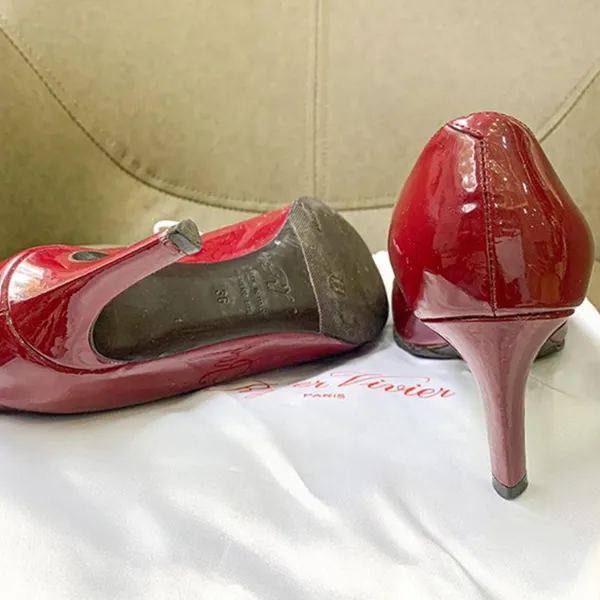 Giày Cao Gót Nữ Roger Vivier Plum High Heels Shoes Màu Đỏ Size 36 - Giày - Vua Hàng Hiệu