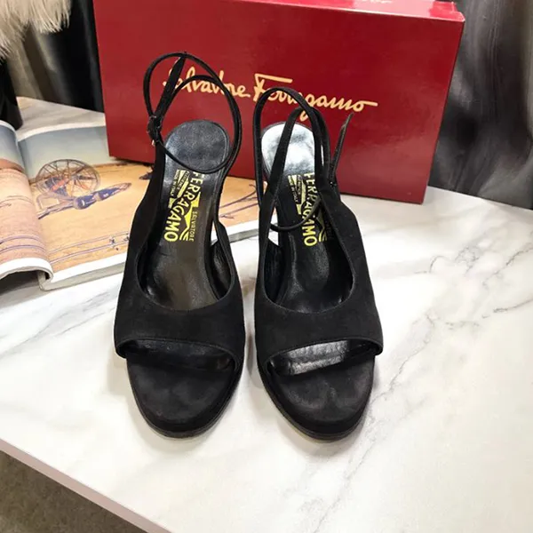 Giày Cao Gót Nữ Salvatore Ferragamo Vintage Black Evening Sandals Màu Đen Size 36 - Giày - Vua Hàng Hiệu