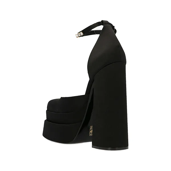 Giày Cao Gót Nữ Versace Wedged High Heels Màu Đen Size 37.5 - Giày - Vua Hàng Hiệu