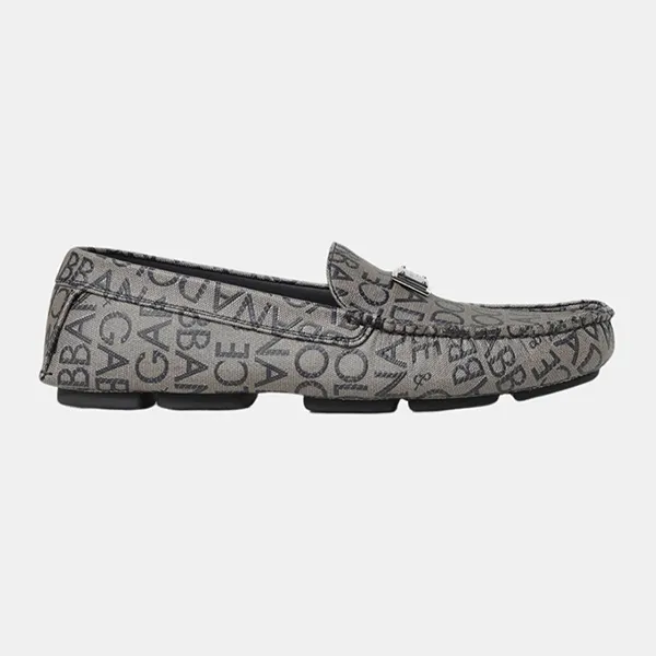 Giày Lười Nam Dolce & Gabbana D&G Loafers Men A50597AJ699 Màu Nâu Xám Size 39 - 3