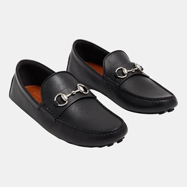 Giày Lười Nam Gucci Men's Driver With Horsebit Loafers 7658591XH001000 Màu Đen Size 7.5 - Giày - Vua Hàng Hiệu