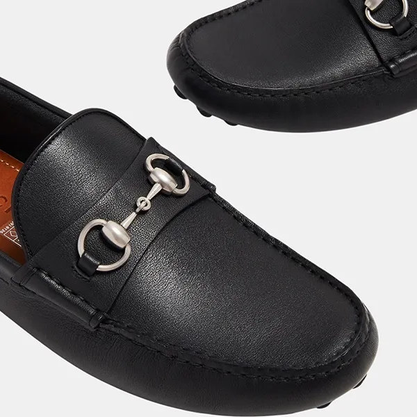 Giày Lười Nam Gucci Men's Driver With Horsebit Loafers 7658591XH001000 Màu Đen Size 7.5 - Giày - Vua Hàng Hiệu