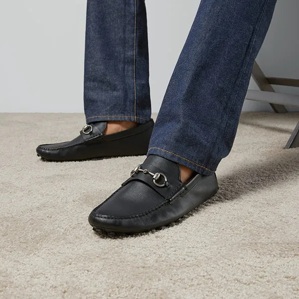 Giày Lười Nam Gucci Men's Driver With Horsebit Loafers 7658591XH001000 Màu Đen Size 7.5 - Giày - Vua Hàng Hiệu