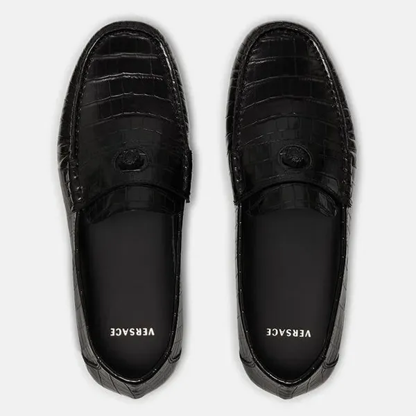 Giày Lười Nam Versace La Medusa Leather Loafers Black DSU8527 Màu Đen Size 42 - Giày - Vua Hàng Hiệu