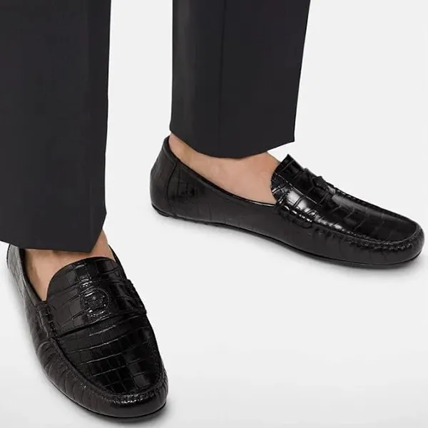 Giày Lười Nam Versace La Medusa Leather Loafers Black DSU8527 Màu Đen Size 42 - Giày - Vua Hàng Hiệu