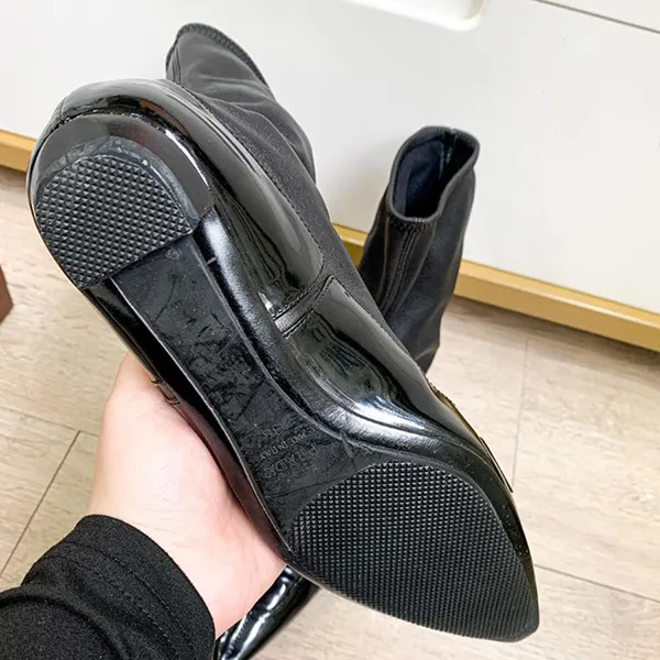 Giày Nữ Boot Prada Flat Black Màu Đen Size 36