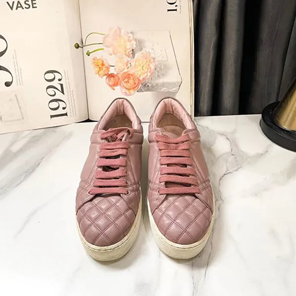 Giày Sneaker Nữ Burberry Vegan Leather Màu Hồng Size 35