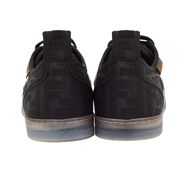 Giày Sneaker Nữ Fendi Black Canvas And PVC FF Logo Low Top Màu Đen Size 39
