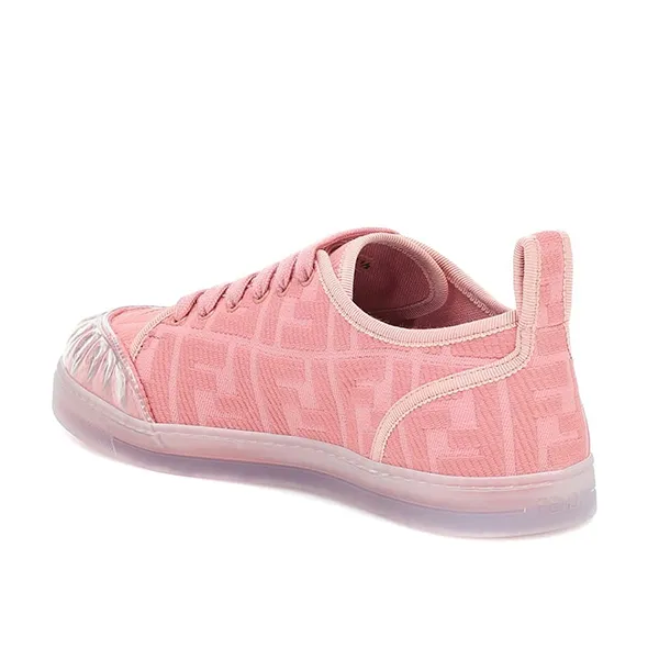 Giày Sneaker Nữ Fendi Pink Canvas And PVC FF Logo Low Top Màu Hồng Size 38.5 - Giày - Vua Hàng Hiệu