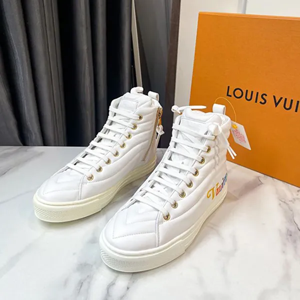 Giày Thể Thao Nữ Louis Vuitton LV Stellar Calfskin High Top Sports Shoes White 1A5C5H Màu Trắng Size 35 - Giày - Vua Hàng Hiệu