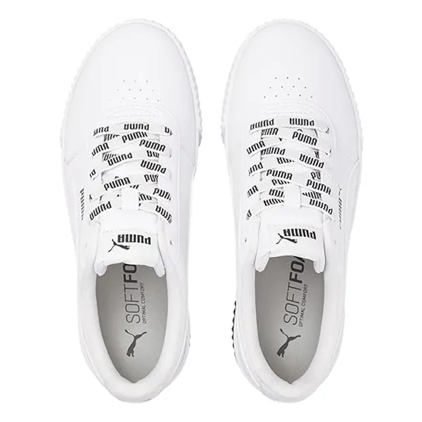 Giày Thể Thao Puma Carina Logomania White Black 383906 01 Màu Trắng Size 38.5