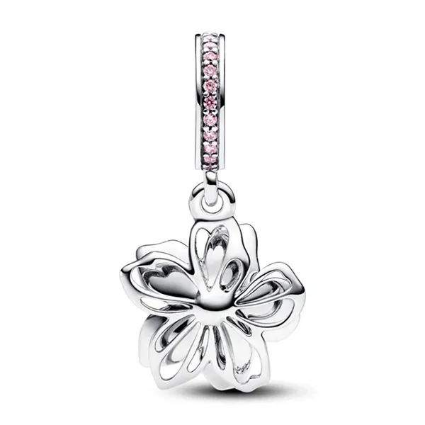 Hạt Vòng Charm Pandora Cherry Blossom Dangle 790667C01 Màu Bạc/Hồng