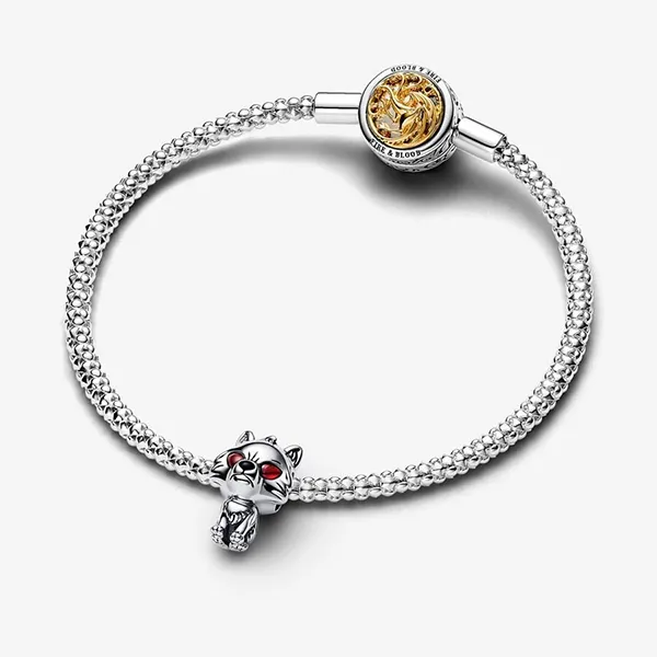 Hạt Vòng Charm Pandora Game of Thrones Ghost Direwolf Charm 792963C01 Màu Bạc