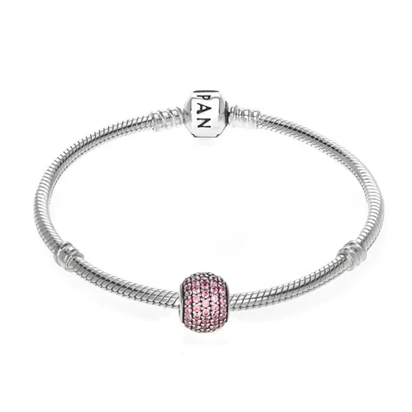 Hạt Vòng Charm Pandora Pave Lights CZ 791051CZS Màu Bạc/Hồng