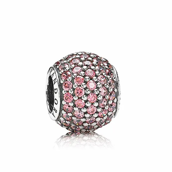 Hạt Vòng Charm Pandora Pave Lights CZ 791051CZS Màu Bạc/Hồng