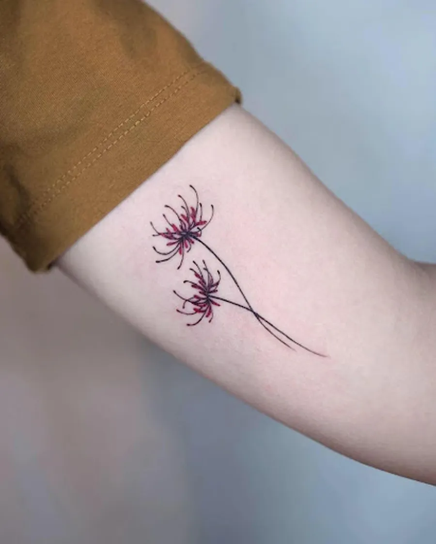 Mẫu hình xăm mini hoa bỉ ngạn cho những ai thích sự đơn giản nhẹ nhàng 