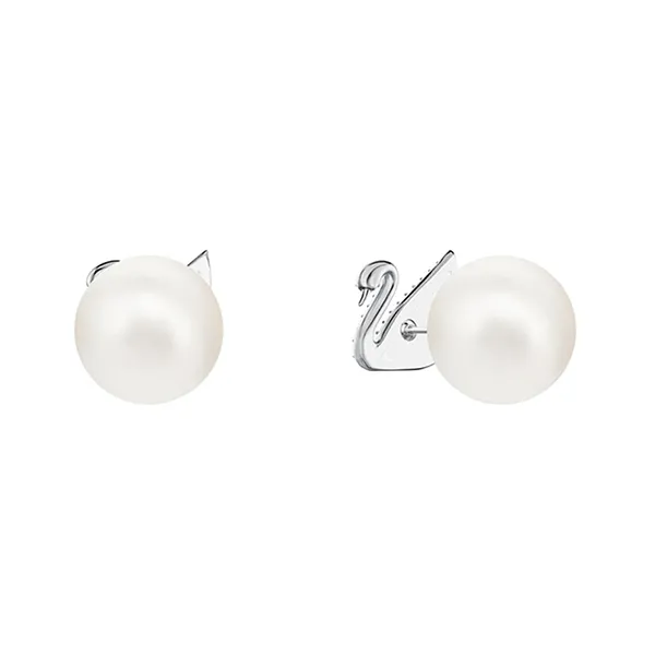 Khuyên Tai Nữ Swarovski Iconic Swan Stud Pierced Earrings White, Rhodium Plating 5416591 Màu Trắng - Trang sức - Vua Hàng Hiệu