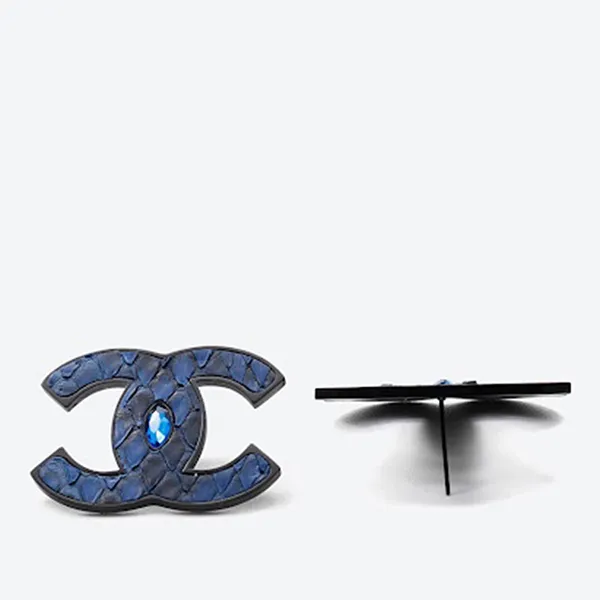 Khuyên Tai Nữ Viya Jewelry VJPT-CR01BL Genuine Blue Python Leahter C Shape Earing, 316L Stainless Steel Màu Xanh Blue