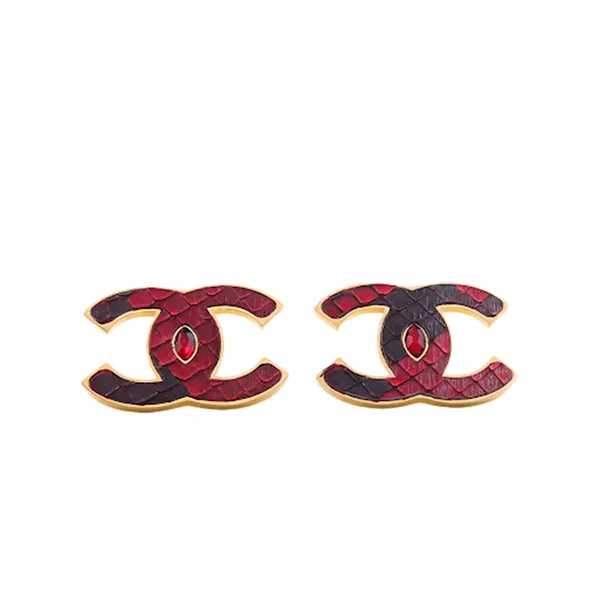Khuyên Tai Nữ Viya Jewelry VJPT-CR01RD Genuine Red Python Leahter C Shape Earing, 316L Stainless Steel Màu Đỏ